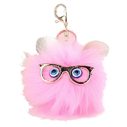 Preisvergleich Produktbild Haar-Kugel-anhänger Schlüsselanhänger Geldbeutel-Beutel-handtaschen-zubehör Auto Fluffy Pompom-schlüsselring Für Frauen