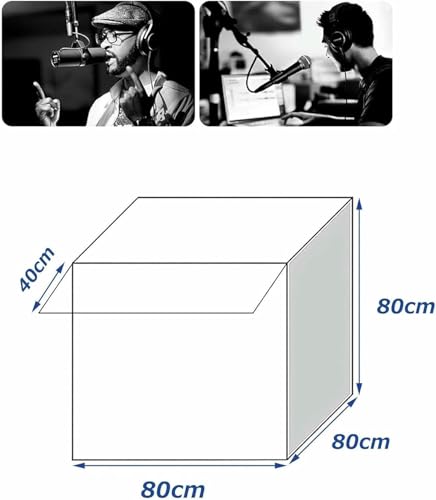 Cabina insonorizzata portatile per registrazione audio professionale, copertura di isolamento acustico per acquisizione vocale chiara, ideale per podcaster e doppiatori