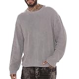 Men's Sweater Slim Fit Warm Comfortable Long Sleeve Sweater Men Temperament Trend Knit Sweater Men Casual Fashion All-Match Basic Sweater D-Grey L
