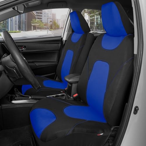 Image of Motor Trend AquaShield Waterproof Front Seat Covers, Blue Seat Covers for Cars - Neoprene Front Car Seats Cover, SUV Seat Covers Protector - Car Interior Cover for Auto, Trucks, & Dog Owners