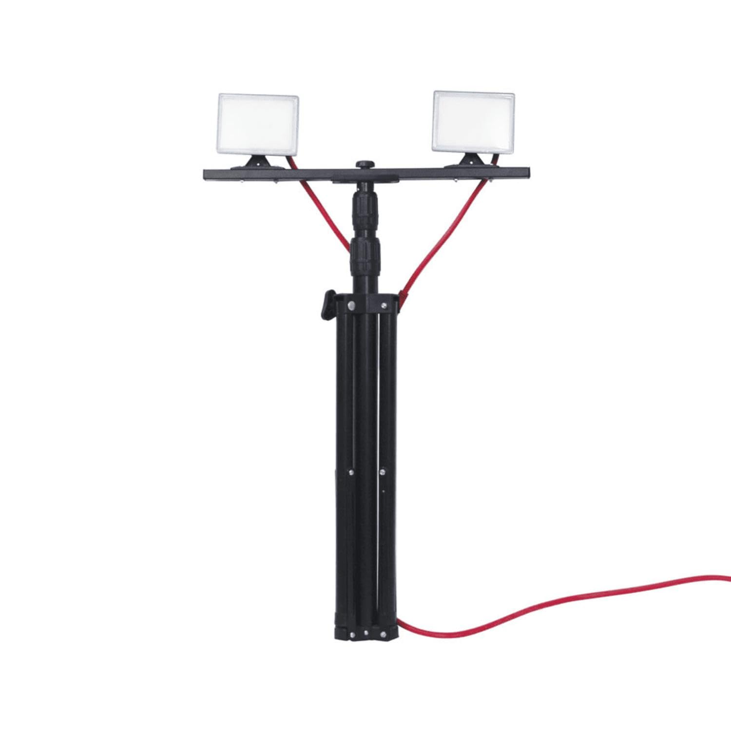 Projecteur de Chantier LED sur Pied, Filaire, x2 Projecteurs, 40 W, 2800 Lumens