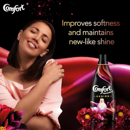 Image of Comfort Perfume Deluxe After Wash Fabric Conditioner Desire 850 ml|| Liquid Fabric Softener with Fine French Fragrance for Freshness|| Softness & Shine