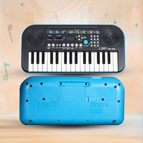 Image of Techno RJ-TC-TKB4995 Portable Digital Keyboard Piano, Blue, 32-Key