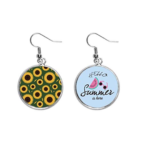 Pendientes de girasol y sandía para el lóbulo en verano
