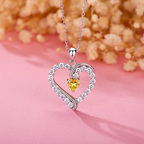 Collier coeur de pierre de naissance pour femmes en argent 925 - 4