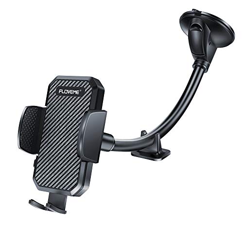 Qii lu Golf Trolley Umbrella Holder, Verstellbarer, langlebiger Golfschirmständer Schwarz für Golfwagengriffe 5 FLOVEME KFZ Handyhalterung Auto Saugnapf - Universal Handyhalter Auto mit Langem Schwanenhals für Windschutzscheibe Kompatibel für iPhone Samsung Huawei USW Schwarz