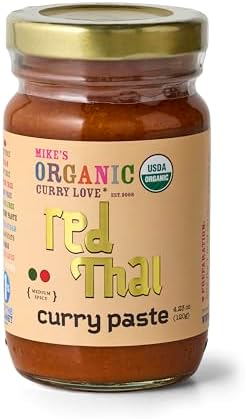 Organic Red Thai Curry Paste Made in Thailand, Authentic & Premium | 1 x 4.23 Ounce Jar