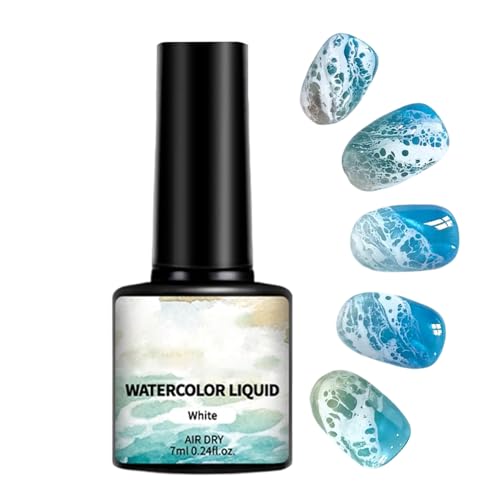 Gel de uñas - Manicura blanca con un efecto de marinas realistas,Esmalte en Gel para Mujer para Manicura | para Bodas Reuniones Playas Viajes Citas Desplazamientos