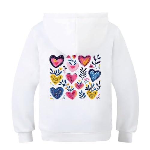 Sweat à capuche fille pull molleton imprimé 3D avec grande poche 13-15 ans