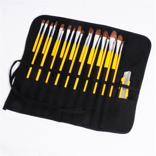 Suporte de pincel de artista de tela, suporte de pincéis artísticos, 22 compartimentos, bolsa para pincéis de pintura de artista, bolsa organizadora de pincéis de desenho, estojo de viagem para