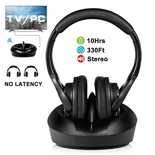 Zanchie Wireless Tv Headphones Over Ear Headsets-Rf Transmitter Charging Dock, Hi-Fi Stereo Cordless Headphones For Tv, Adjustable Lightweight Rechargeable 10Hrs Battery For Hard Of Hearing, 330Ft #TOP7
