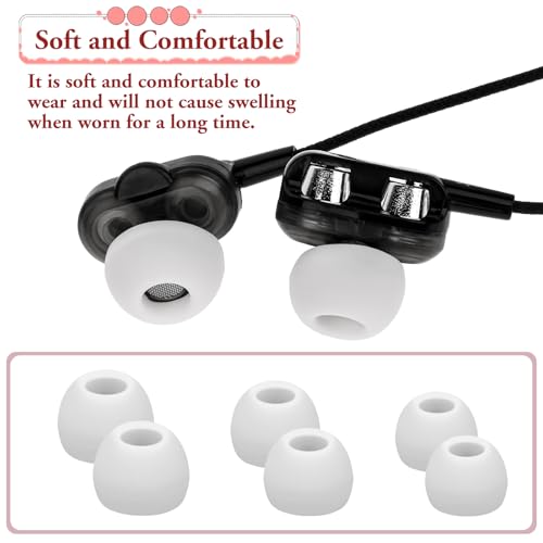 18 Pairs Silicone Ear Bud Replacement Ear Tips for in-Ear Headphones S/M/L Sizes Ear Bud Covers Ear Gels Soft Earphones Earbuds Ear Cushion Ear Bud Tips (Black&White)