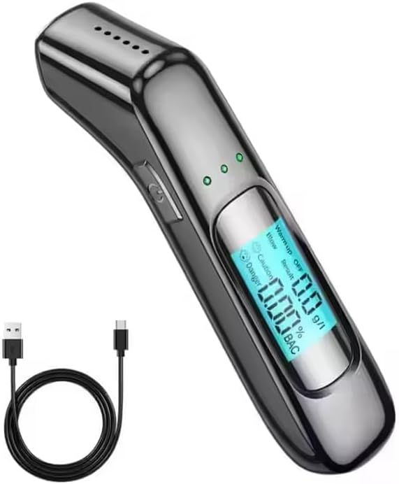 SEVEN STROKE Digital Alcohol Tester Machine – Portable Alcohol Detector Device with High-Precision Breath Analyzer, Non-Contact Alcohol Measuring Machine for Drink and Drive Checks (Model 1)