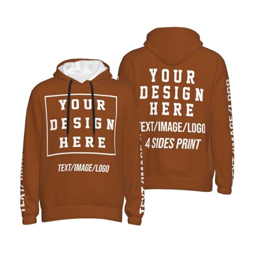 Custom Hoodies Design Your Own Custom Hoodies with Dates Face Logo Number Dog Text for Women Men Couples 3XL SaddleBrown Hoodies