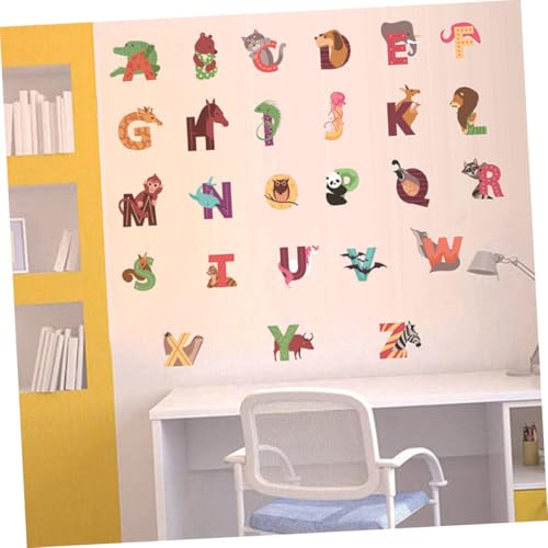 Vinilos decorativos de alfabeto con animales, 26 piezas, PVC educativo miniatura 4