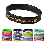 dosuyio Custom Rubber Bracelets, Personalized Rubber Wristbands, Customized Silicone Bracelets for Bulk with Logo Text Name for Women Men Gift