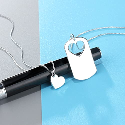 Pendentifs graver nom cœur saint valentin pour couple amoureux