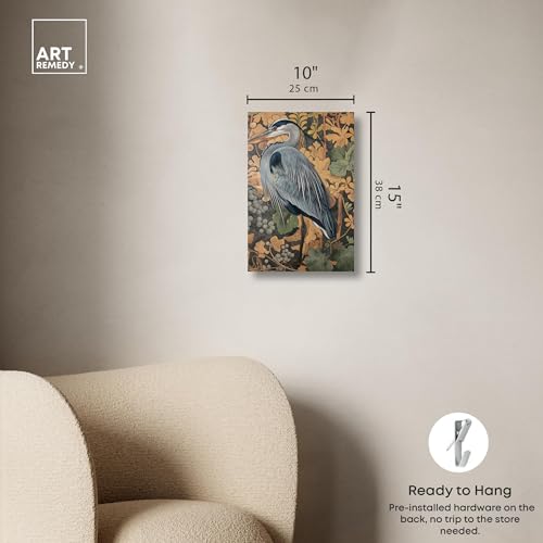 Art Remedy Heron’s Blue Serenade Canvas Bird Maximalist, Gallery Wrapped, 10" x 15" by Art Remedy - Used condition - Image 5