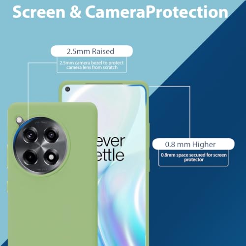 Image of LIRAMARK Liquid Silicone Soft Back Cover Case for OnePlus 12R 5G (Mint Green)