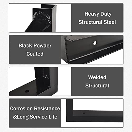 TBAPFS 2 PCS 24 x 24 Inch Black Welded Structural Steel Mounting Brackets for Truck Trailer Underbody Tool Boxes with Screws Spacers and Sleeves by TBAPFS - Image 5