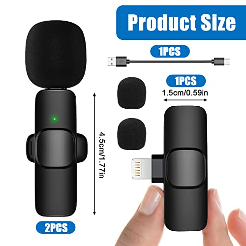 JieGuanG-Microphone-Lavalier-Wireless-2-Pcs-Plug-Play-Microfono-Wireless-Microfono-Lavalier-Wireless-Professionale-Microfono-Wireless-per-La-Registrazione-Live-Stream-YouTube-Nero