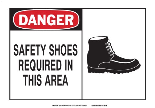 Panneau alu Brady 46644 - Rappel visuel port de chaussures obligatoire zone