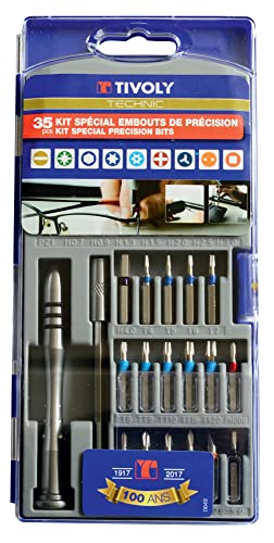 Tivoly 11501570026 Coffret de Embouts de Vissage de Précision, Gris, Set de 35 Pièces