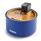 iPettie Ceramic Cat Water Fountain, 3.5L/118oz Cordless Pet Water Dispenser with 3 Water Modes, Ultra-Quiet Pump, Rechargeable 3000mAh Battery, BPA-Free Ceramic & ABS, Auto Low Water & Battery Alerts