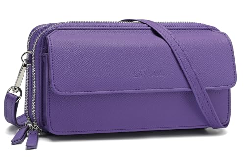 Small Crossbody Bags For Women, RFID Phone Wristlet Travel Cross Body Wallet Purse Saffiano Leather Handbag