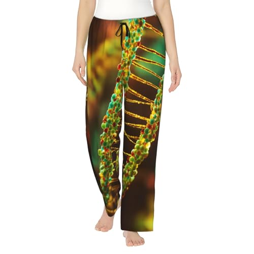 Pantalon de pyjama léger femme EdWal Dna à motif chaîne doux taille S-3XL