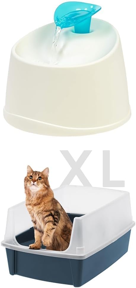 Fuente de agua y arenero para gato grande IRIS USA