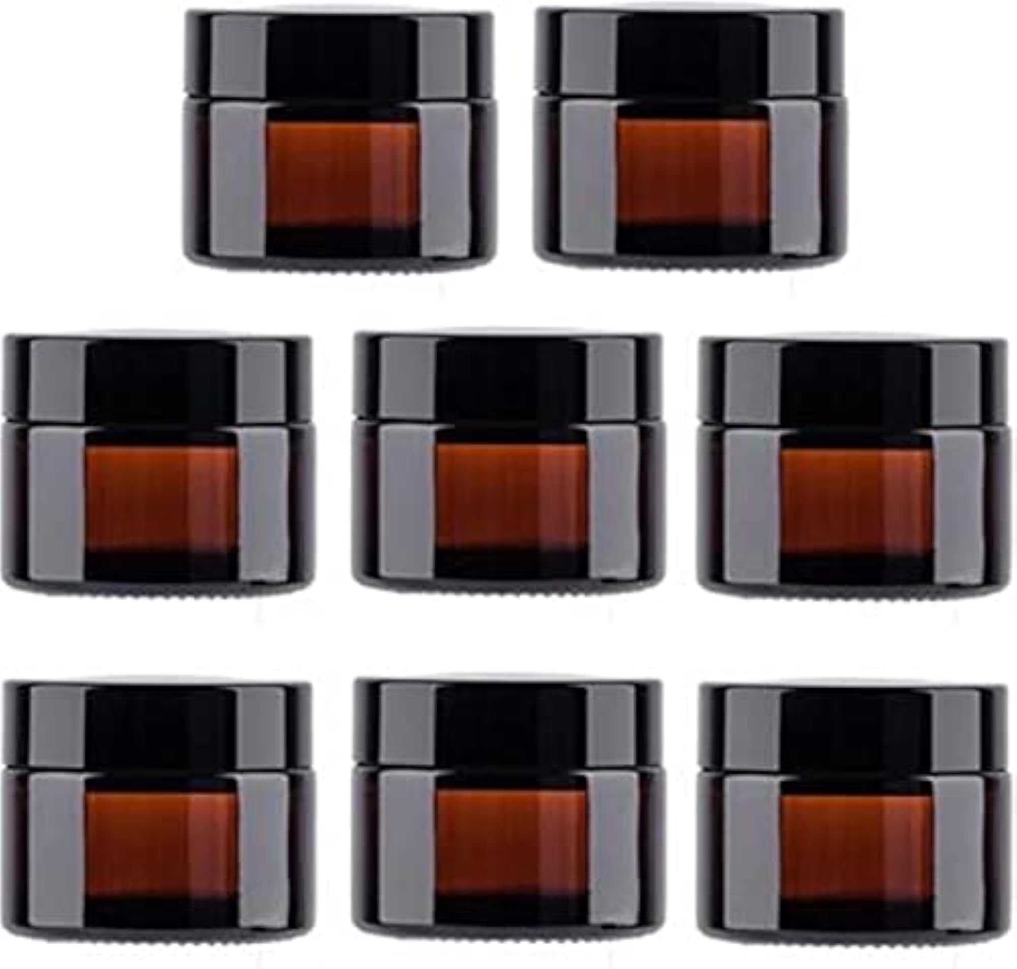 Pack of 8PCS 30ML Empty Amber Round Glass Jars