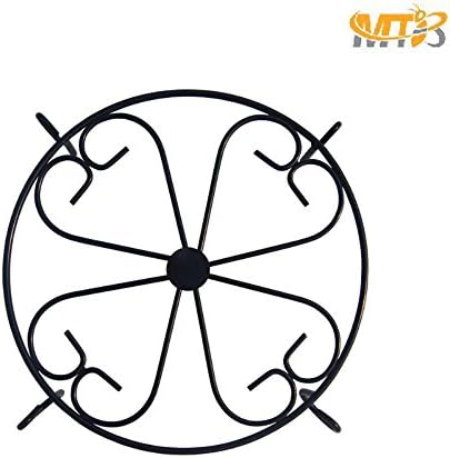 MTB 6 Pack Black Metal Potted Small Plant Stand Set for Indoor and Outdoor Plants 10 inches Flower Pot Planter Metal Rust Proof Iron Garden Container Round Supports Rack for Planter Short Plant Stand