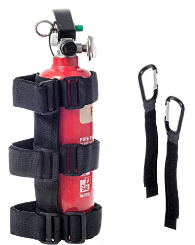 ZUJARA Roll Bar Fire Extinguisher Holder Comes with 2-Pack Carabiner Clip Straps