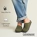 CUSHIONAIRE Heath Genuine Suede Leather Mens Clogs with Memory Foam Comfort, Easy Slip On Slides for Men, Olive 10