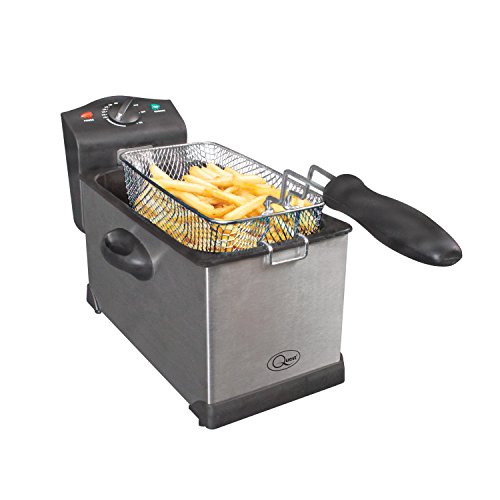 Quest 3L Deep Fat Fryer – Stainless Steel, 2000 W, 130‑190 °C Thermostat, Removable Oil Tank & Basket, Easy‑Clean Electric Chip Fryer for Fish, Chicken & Chips