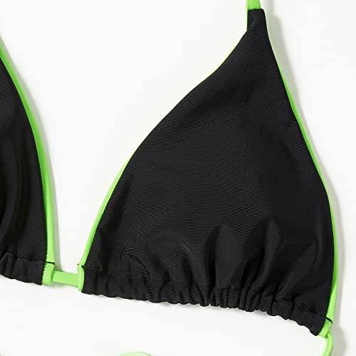 Image of MOSHENGQI Women Sexy Brazilian Bikini 2 Piece Spaghetti Strap Top Thong Swimsuit Bathing Suit