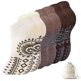 BONANGEL Calcetines Pilates Mujer Antideslizantes Calcetines Yoga con Bolsa Cortos Transpirables para Yoga, Reformer Pilates, Baile, Fitness, Ballet para Mujer Madre Embarazada 3 Pares