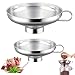 2 Piezas Embudo Cocina Boca Ancha, Embudo de Boca Ancha, Embudo Boca Ancha Acero, Embudo de Mermelada, Embudo para Conservas, Embudos Mermelada Acero, para Transferir Mermelada Aceite Líquido