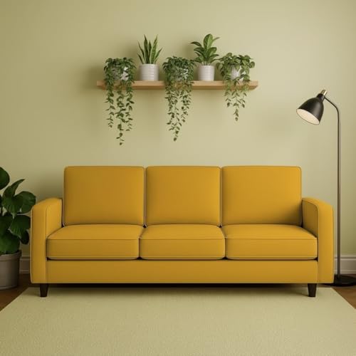 Image of The MM Furniture store Premium Fabric Sofa - Dirty Gold (3 Seater)