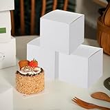 Oungy 70PCS White Gift Boxes, 10x10x10cm Kraft Gift Boxes with Lids, 350GSM Empty Gift Box for Presents, Small Presents Box Favor Boxes for Gifts, Parties, Wedding - Image 6