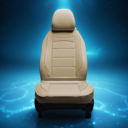 Car Front Seat Covers Fit for Honda Accord 2003-2017, Leather Breathable Waterproof Car Seat Cushion Accessories(2 Seats, Beige) — view 5