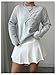 RoseSeek Women's 3D Floral Appliques Crewneck Sweaters Long Sleeve Drop Shoulder Pullovers Elegant Knit Tops Grey Large