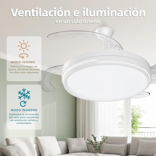 Miniatura 5 de Ventilador Con Luz Lámpara Led Blanco Nielo