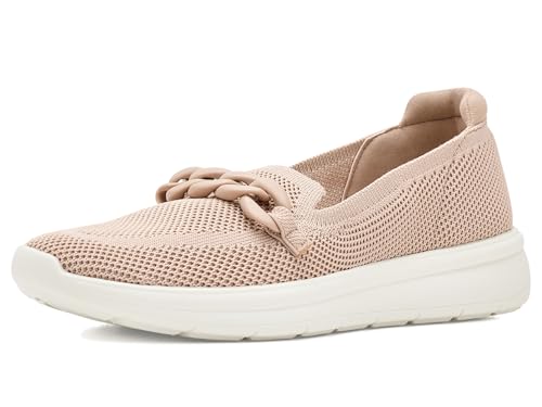 Clarks Women's Ezrinn Cove Loafer, Sand Textile, 6 Medium US
