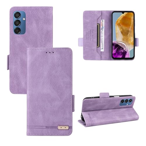 Étui portefeuille en cuir PU pour Samsung Galaxy F15 M15 finition haut de gamme antichoc