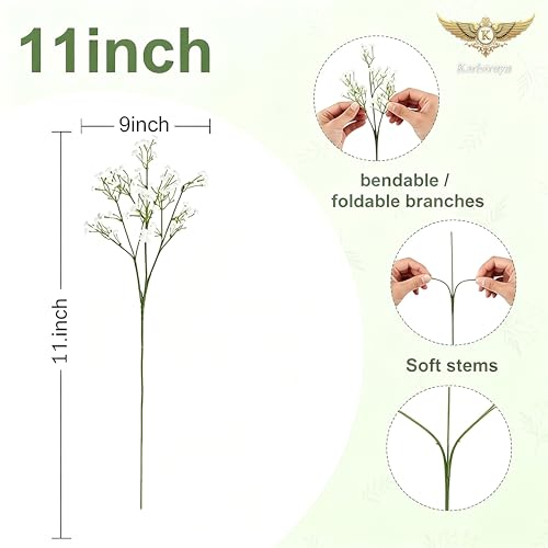 Karlstruyn 100Pcs Baby's Breath Artificial Flowers, White Real Touch Gypsophila Fake Flowers Bulk for Wedding Bouquet, Home Table Centerpieces, Bridal Shower, Party Garden Decor — view 5