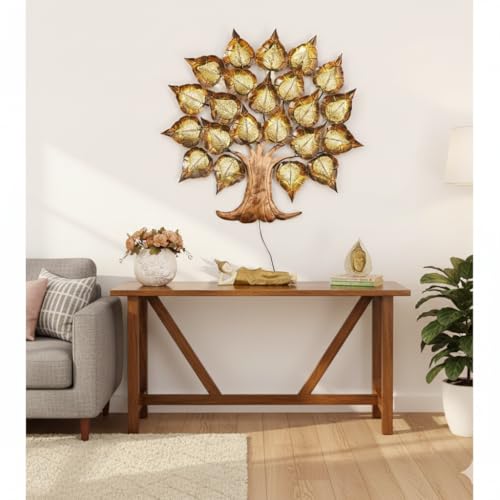 Image of Bharat Art Metal Iron Zol Pan LED Tree Wall Art | Decorative Metal Wall Hanging for Home Living Room Bedroom Hotels | Multicolor (41 x 2 x 35 Inch) | CW190