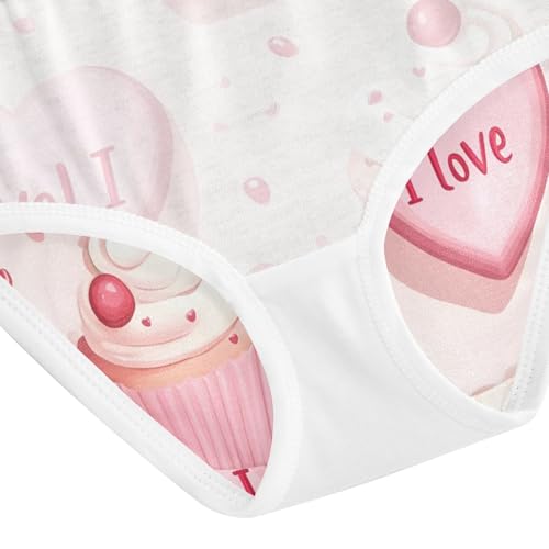 Toddler Briefs, Cute Cakes Cupcakes Strawberries Cotton Girls Underwear, 2T–8 Years4