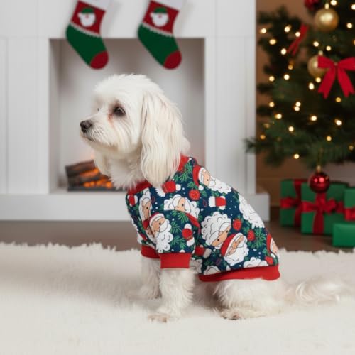 Pijama para perro Santa Claus con mangas para cachorros S miniatura 7